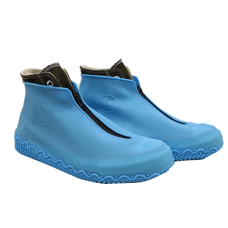 Easy Puton And Take Off Zipper Silicon Rain Shoe Protection C over Protective Anti Slip Rainy Reusable Silicone