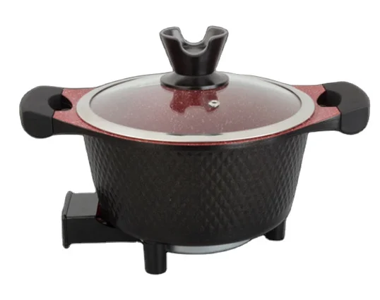 Black covered bead  1200w Non-stick cooking surface die-casting aluminium alloy electric fry pan with adjustable temperture