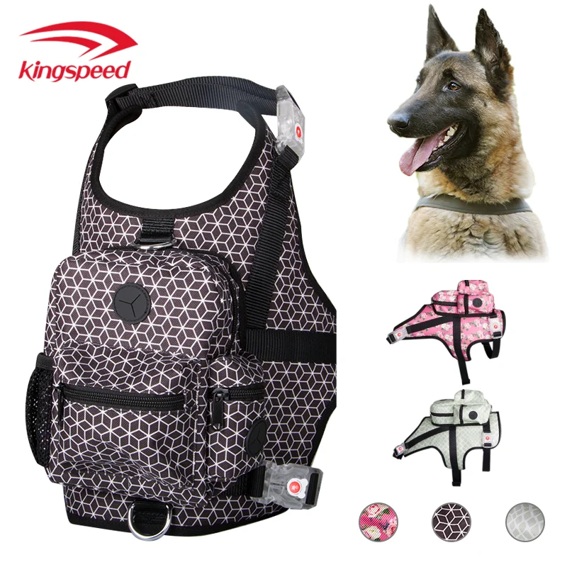 Adjustable Breathable LED Dog Harness with Large Capacity Backpack Factory Direct