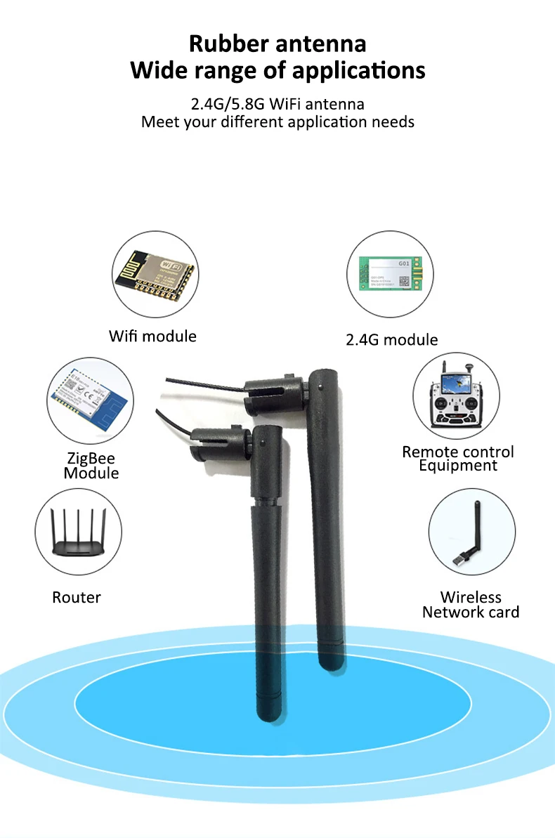 High Quality High Gain 2.4g 5.8g Dual Band 3dbi 5dbi Wireless Wifi Directional Rubber Omni External Router Communication Antenna