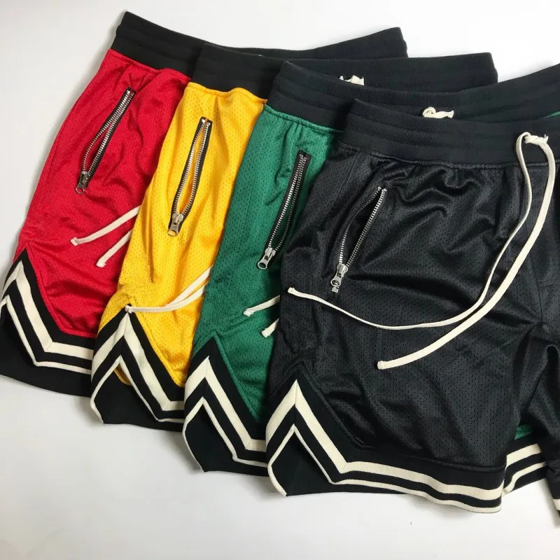 Marvili Designer Plain Jersey Shorts Cropped Fit Polyester Mesh Basketball Shorts  With Zipper Pockets  For Men