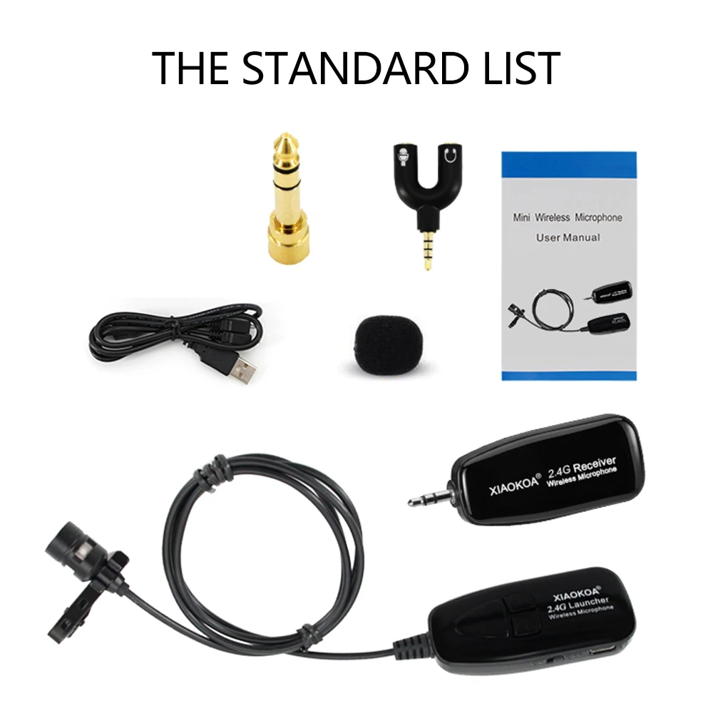 
2.4G Wireless Microphone System Wireless Lavalier Microphone for Teaching Meeting Tour Guide Microphones 