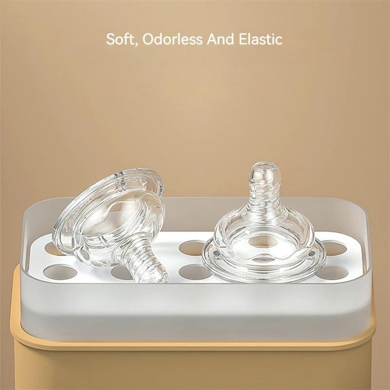 Hot Selling Food Grade Baby Nipple Wide Neck Transparent Soft Silicone Feeding Bottle Nipples 50mm Newborn Liquid BPA Free Latex