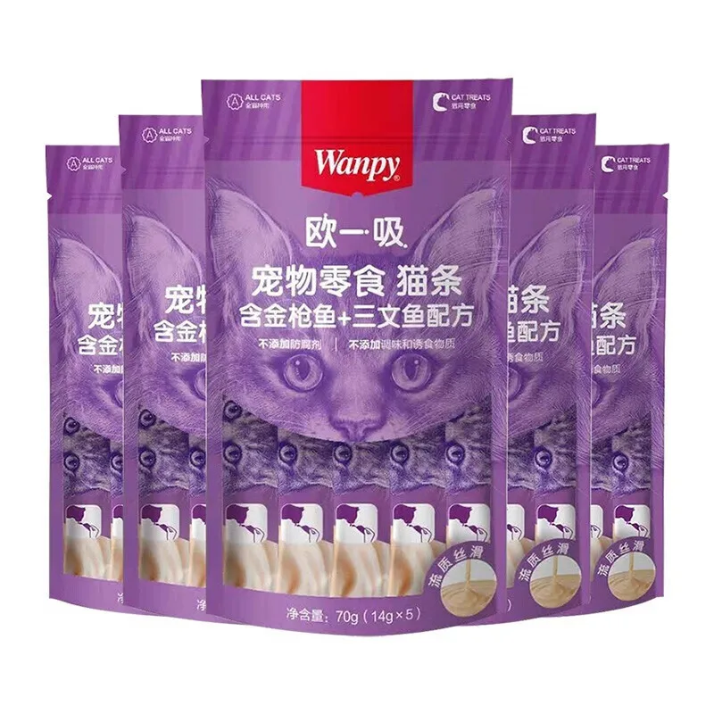 Лидер продаж полоски для кошек куриный тунец лосось 70 г влажные закуски домашних животных