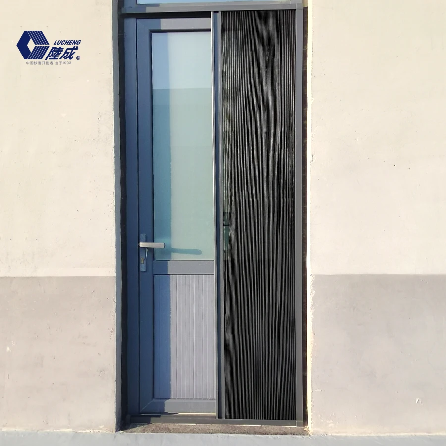 Factory wholesale fly screen door mosquito net pleated mesh for folding screen door