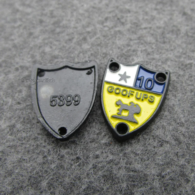 Custom metal label for clothing or clothes accessories