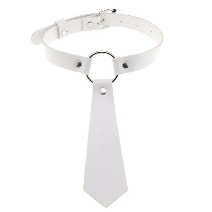 New Style Personalized Fashion PU Leather Collar Tie Ring Collar Punk Bow Tie Choker Necklace
