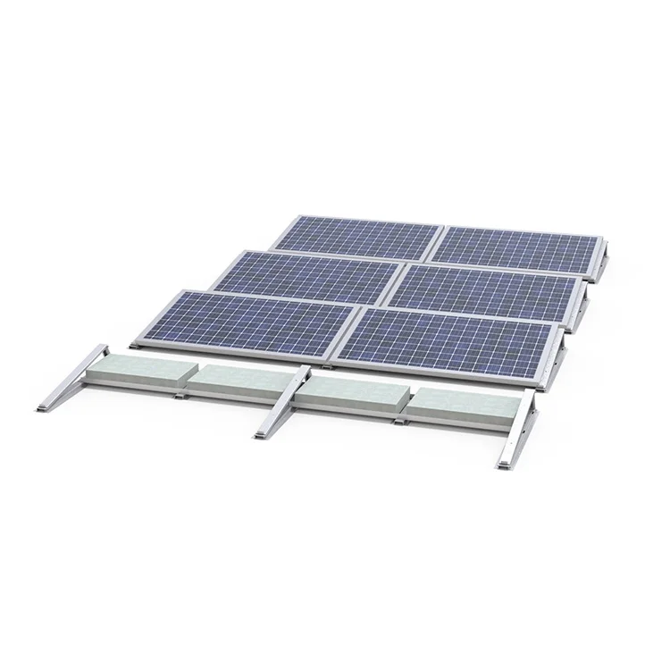Aluminum Ballast Flat Rooftop Panel Frame 20kw Pv Panel Solar Triangle Mounting