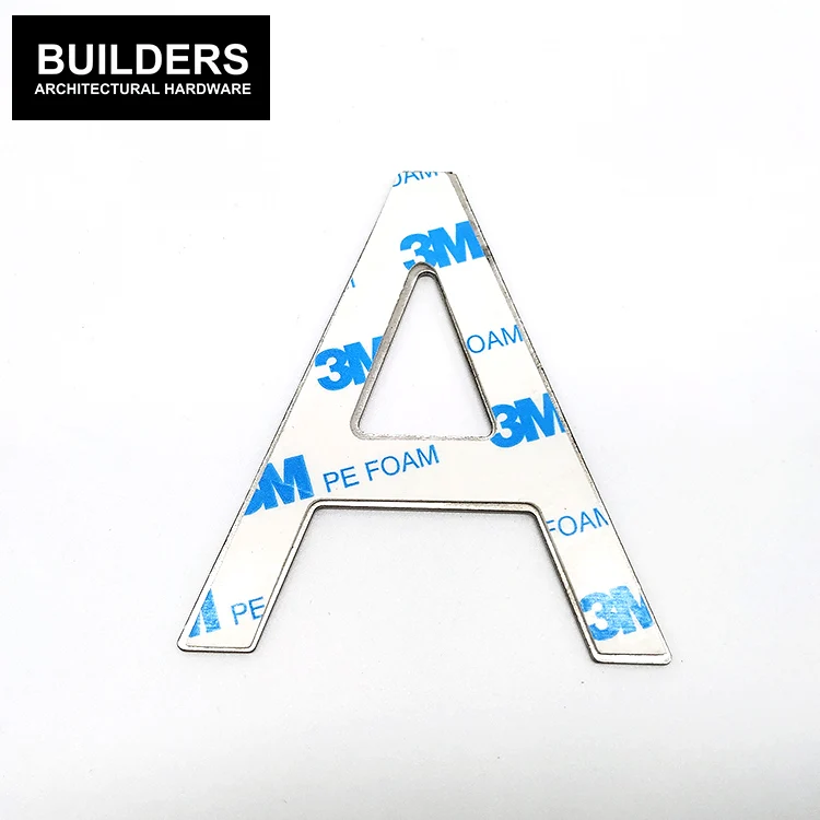 OEM design stainless steel A to Z apartment signage hotel room number letters