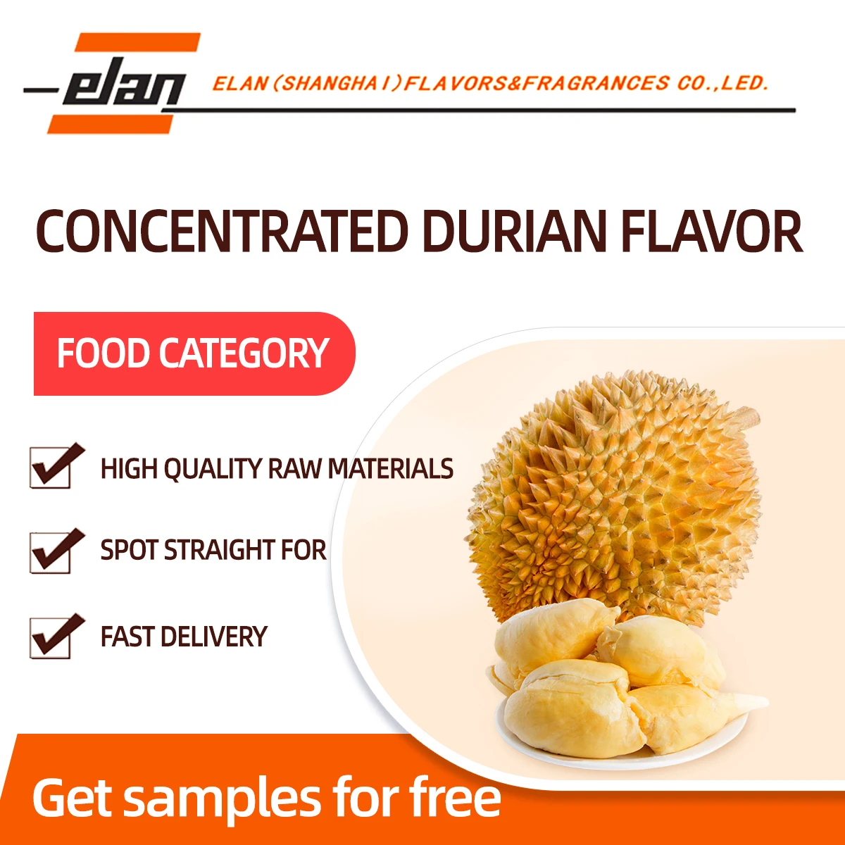 The concentrated durian essence is suitable for baking products such as biscuits, bread, cakes, snacks and egg rolls