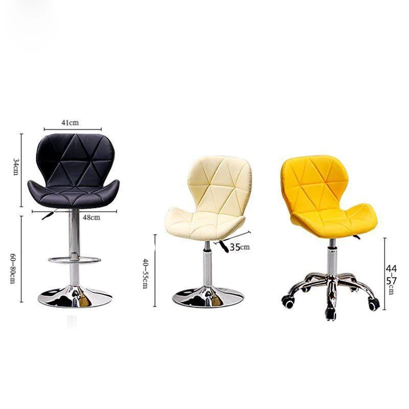 Custom modern salon waiting barber stool hairdressing chair PU leather stainless steel swivel bar high chair