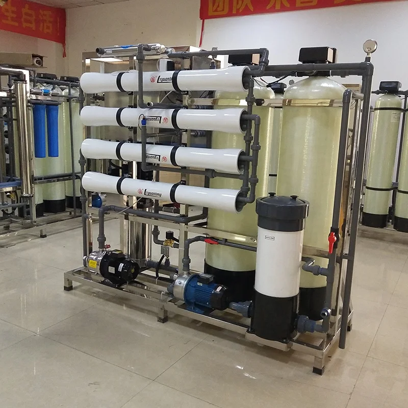 1000LPH Bore Well Brackish Water Treatment System Salt Water Reverse Osmosis To Drinking Water Desalination Machines