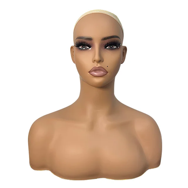 Africa America female mannequin head for wig display half body mannequin for Hats display