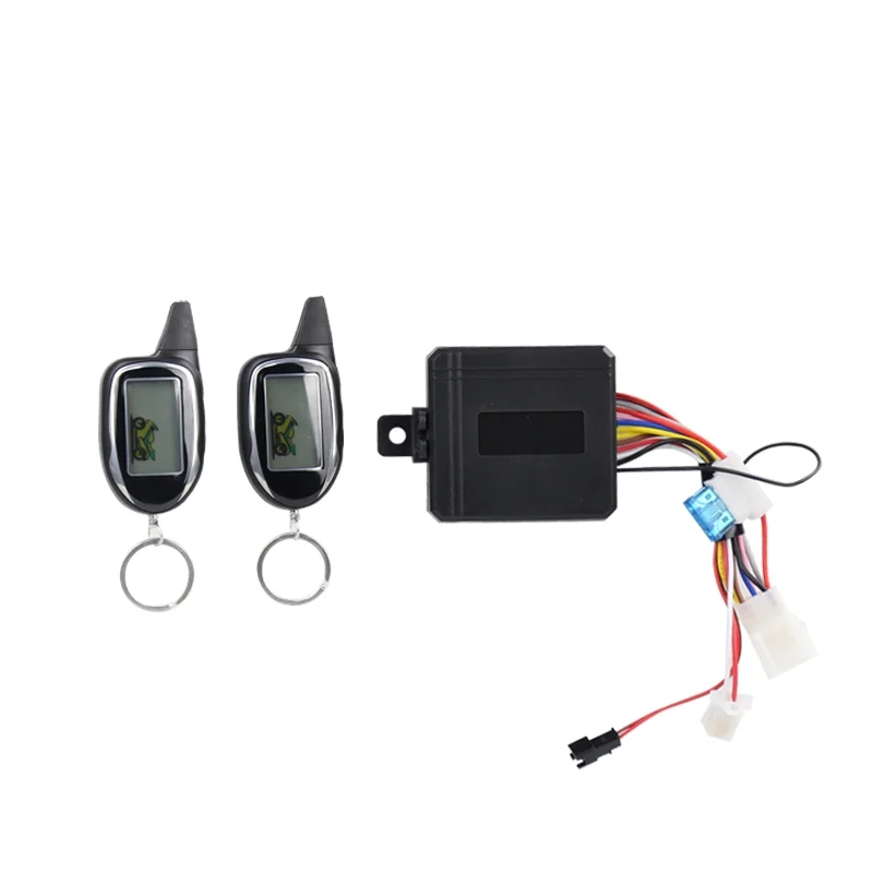 LCD two-way Anti-hacker motorcycle alarm system accessories remote start lock moto Alarm