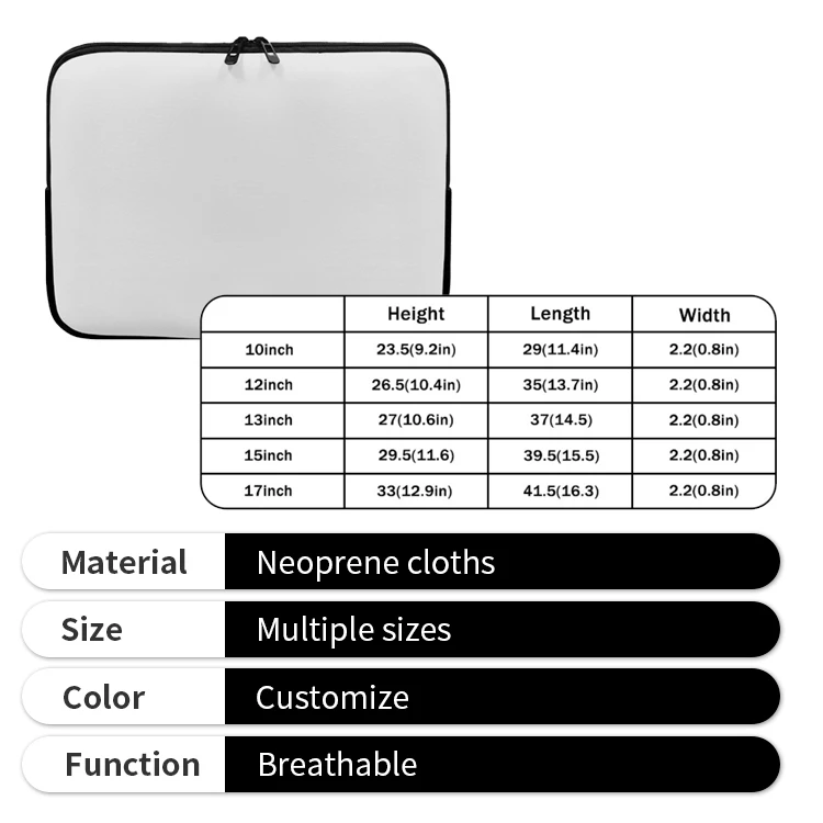 Custom Laptop Soft Case Cover Neoprene Promotion Laptop Sleeve Computer Bag for Business