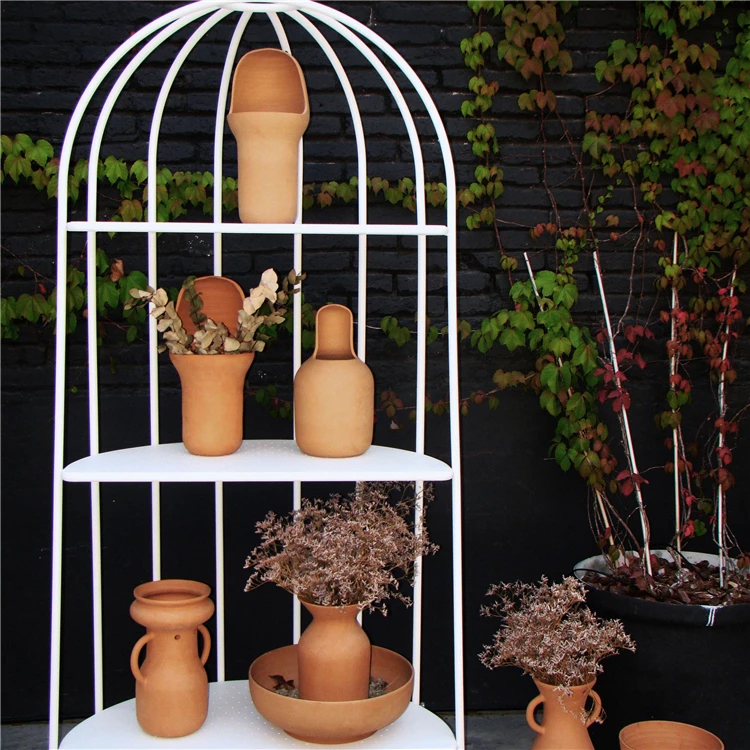 Hot selling matte clay terracotta flower vase wedding table top decor nordic ceramic flower vases for home decor