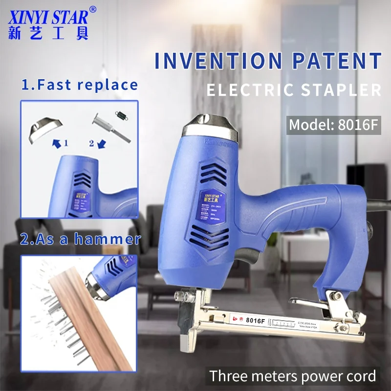 XINYI 8016F AC electric stapler  machine manual staple gun tacker