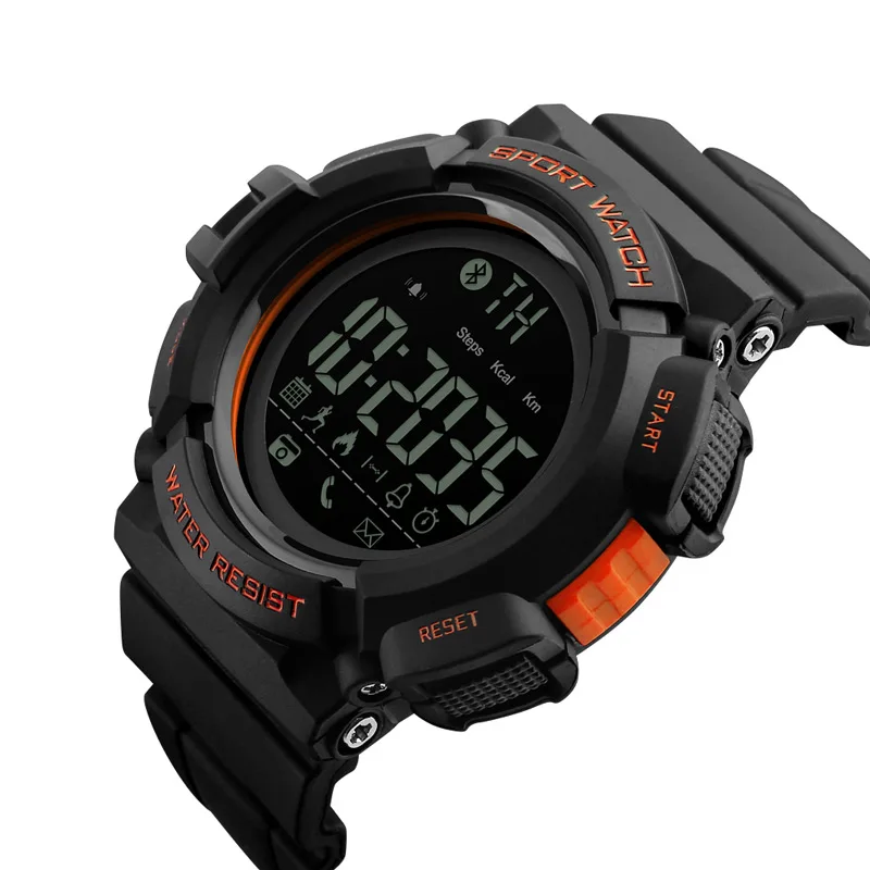 skmei 1245 waterproof black sport smart watch can oem logo