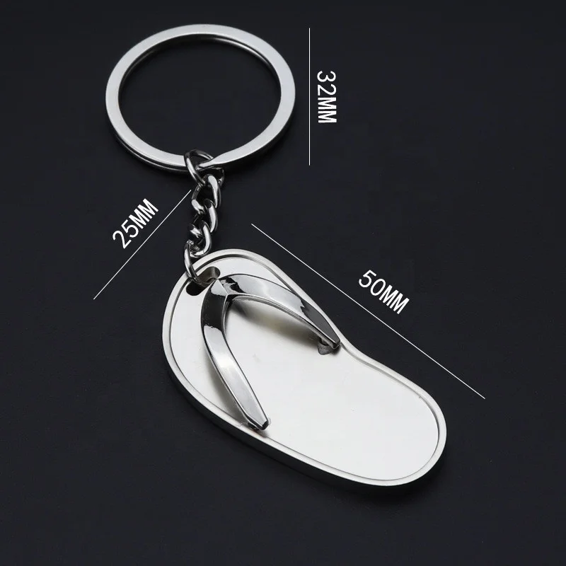 slippers key chain creative beach travel gift  key pendant gift metal zinc alloy keyring bag charm key holder