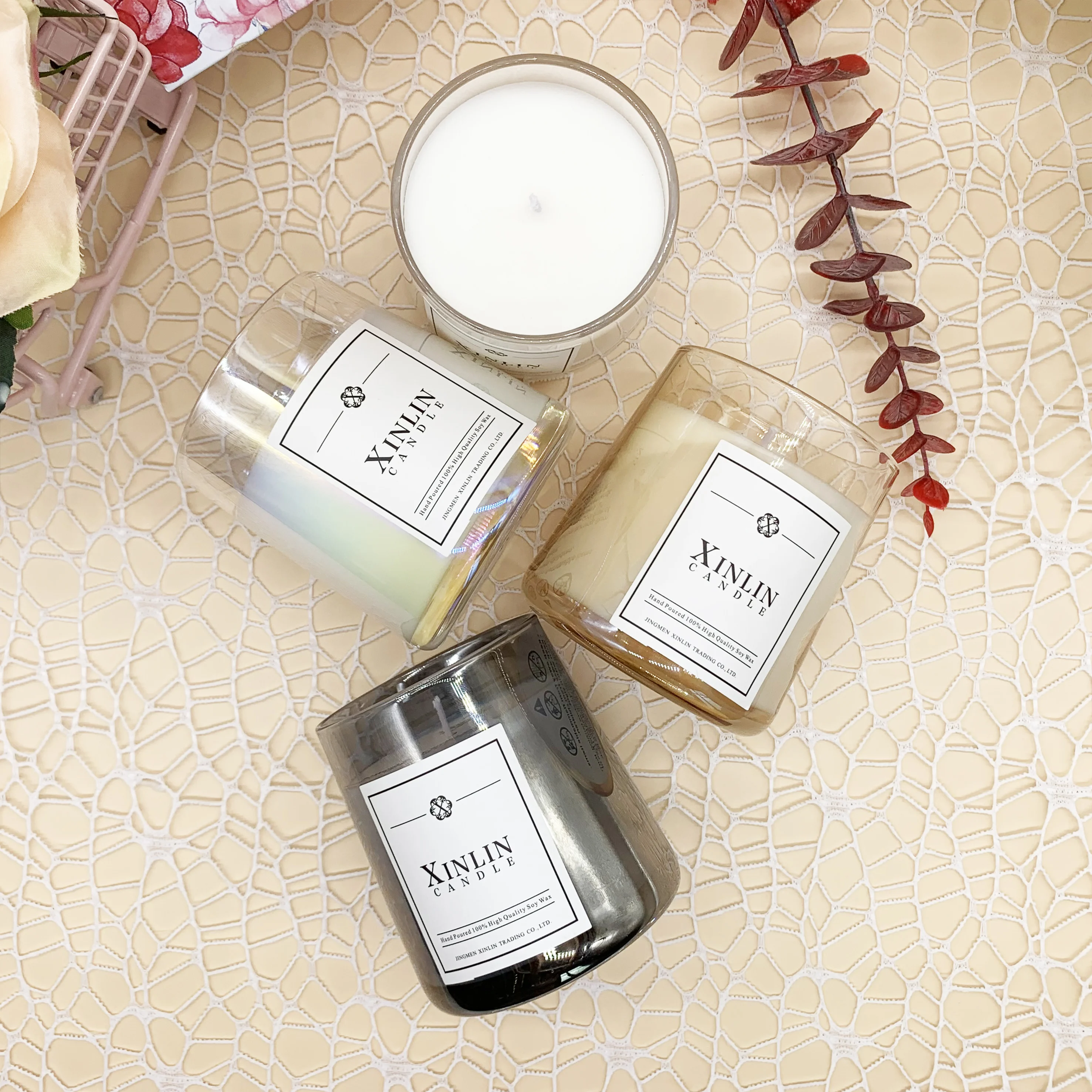 High Quality Home Decor Whiskey Glass Jar Private Label Natural Fragrance Soy Wax Scented Candles