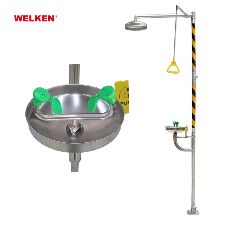 Factory supply cheap price stainless steel emergency safety shower eyewash shower