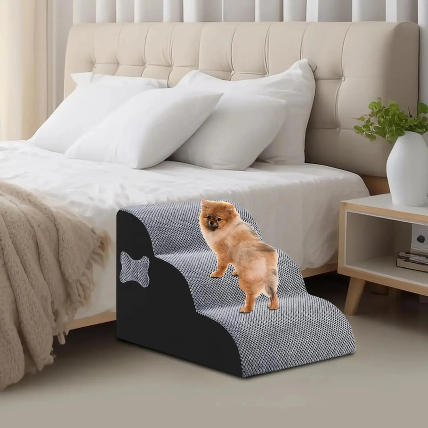 Pet Cat Dog Stairs Dog Ramp for Bed Foldable Pet Stairs with Non-slip