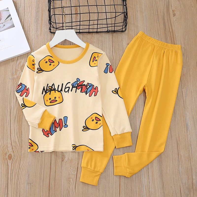 OEM High Grade Quality100% Cotton Autumn And Winter Two Piece Pyjama Kids Pajama Set