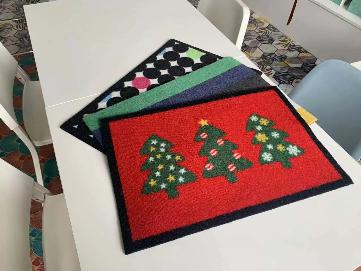 entrance door rugs Merry Christmas mats  anti-slip pet mats nylon carpets