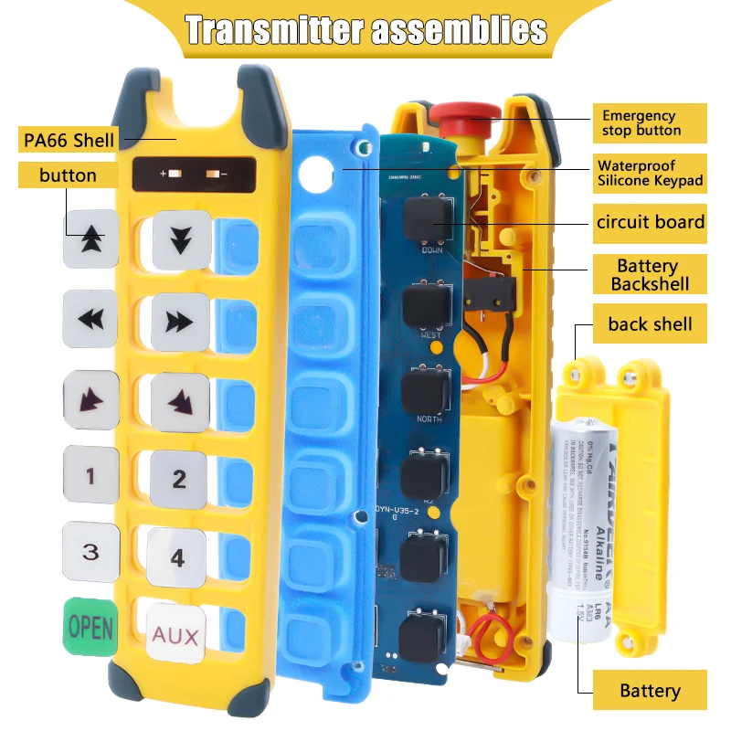 Stable performance 12 channel double speed cranes for sales industrial wireless remote control switches
