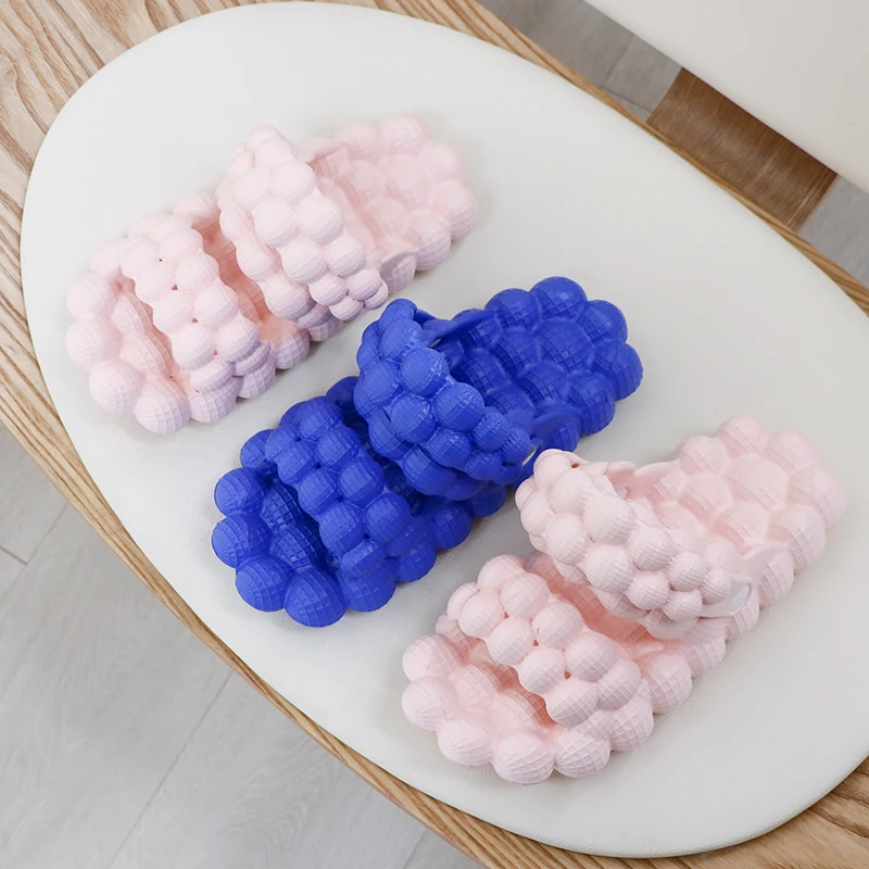 Cute Summer Women Men Golf Ball Slide Slipper Wholesale EVA lychee Slippers Massage Pink Bubble Slides