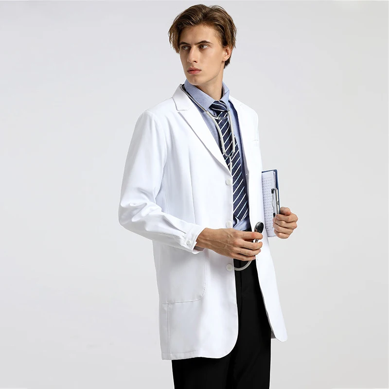 Custom Print 100% Cotton Chemical Science Lab Hospital Uniforms Medical Women White Doctor Coat Lab Coat For Man