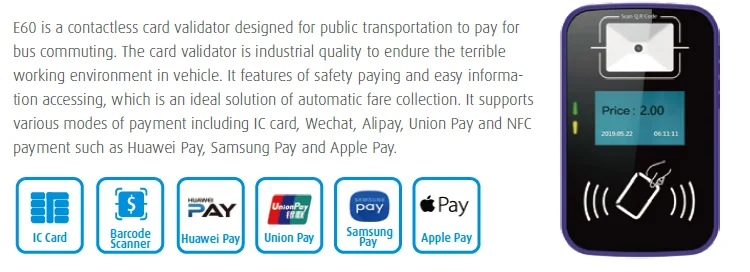 Bus Validator with Gps 4g Wifi Bus Ticketing System Bus Payment Terminal