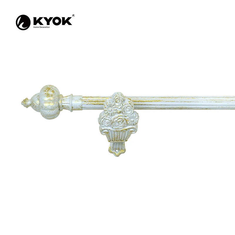 Fashionable Design Holder For Pipe Ball Shaped Stainless Steel Finials gun Black Parabolic Brackets For Living Room