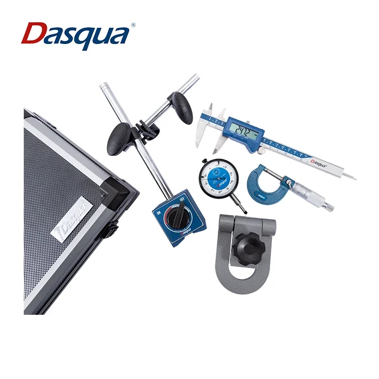 Dasqua 5pcs Measuring Set 0-150mm Digital Caliper 0-25mm Outside Micrometer Magnetic Base Dial Indicator Micrometer Stand
