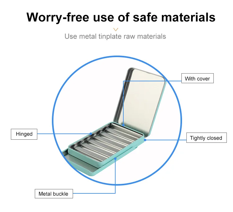 Oem Custom Printed Rectangle Child Resistant Food Tin Slide Box Mini Mint Empty Food Sliding Tin