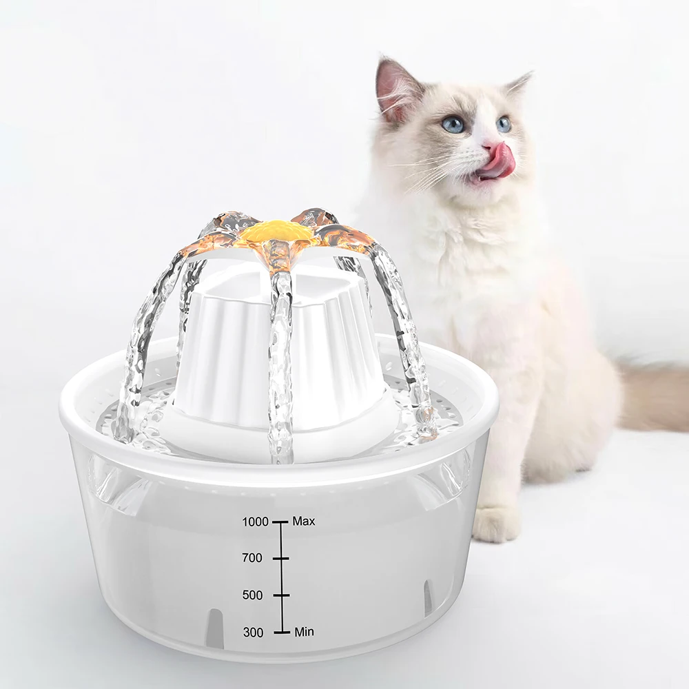 Adjustable Water Flow Speeds Automatic Pet Water Fountain Cat Dog  Water Dispenser with Pyroelectric Infrared Motion Sensor