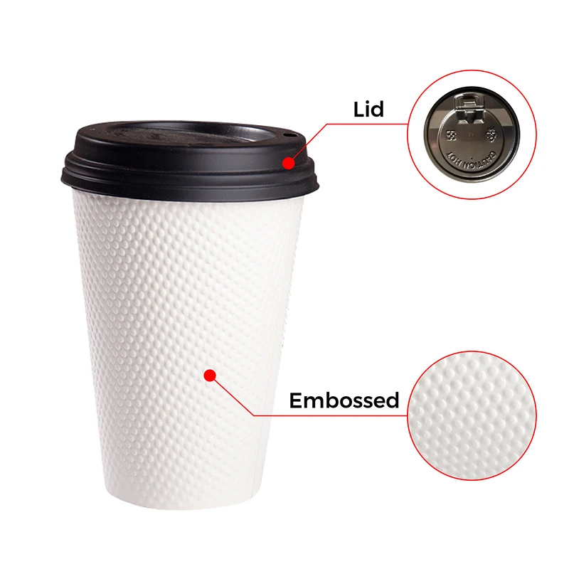 Wholesale Tea Price Disposable Personalised Coffee Hot Chocolate Embossed Paper Cup