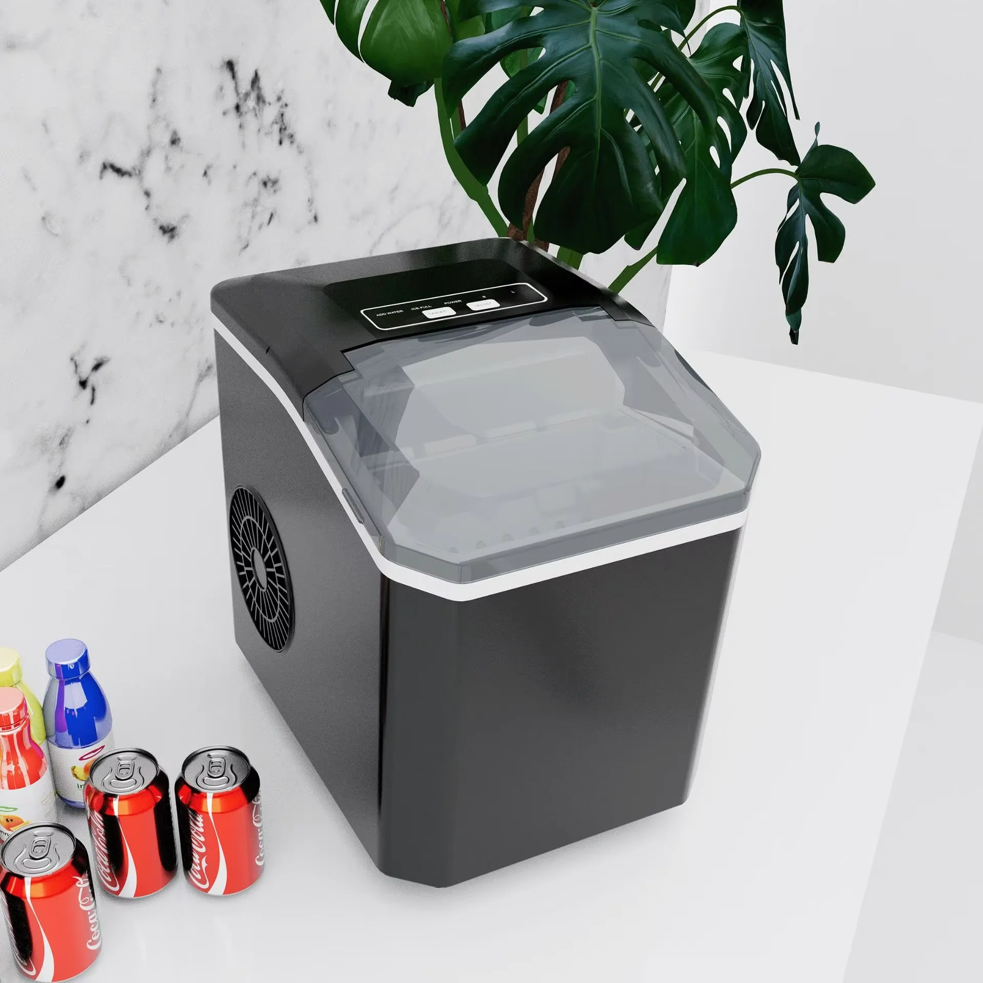 Ice Maker Commercial 12Kg Household Small Dormitory Students Intelligent Mini Automatic Round Ice Making Machine