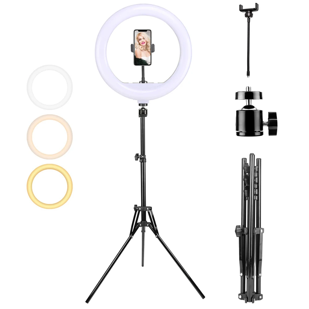 UEGOGO 12 inch Phone Selfie Ring Light Make-up Photography Ringlight with Tripod Stand  for Youtube Live Streaming