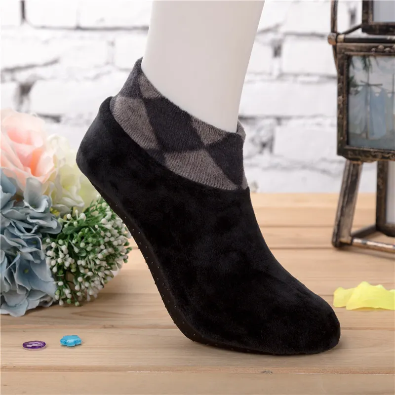 Мужская осенне-зимняя обувь для дома для взрослых Нескользящая Бесшумная обувь для раннего образования теплые носки для пола