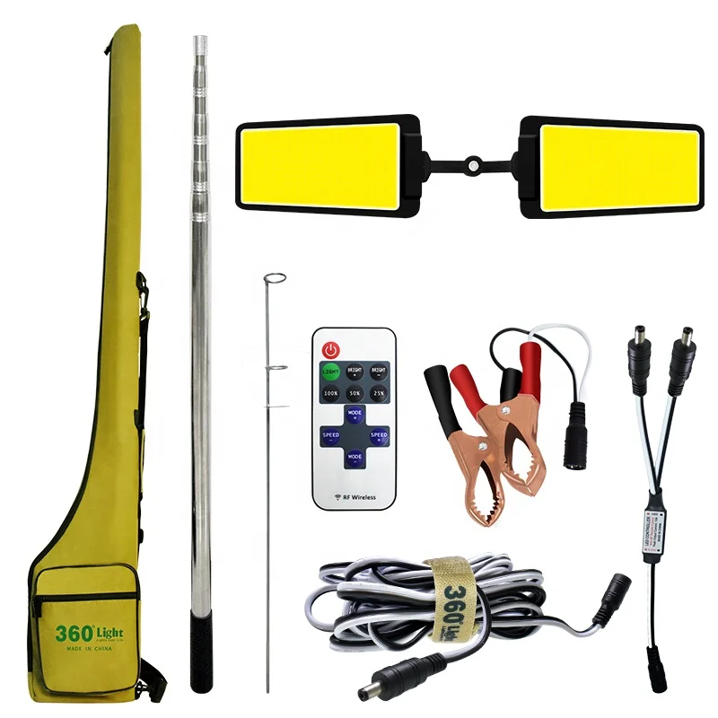 Conpex Manufacturer Low MOQ 12v Waterproof Telescopic Cob Led Fishing Rod Lantern Outdoor Hiking Camping Lights