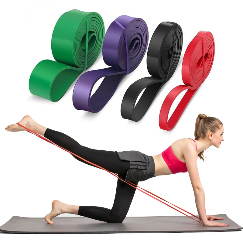 Latex Exercise Pull Up Loop Rubber Resistance Bands Set of 4