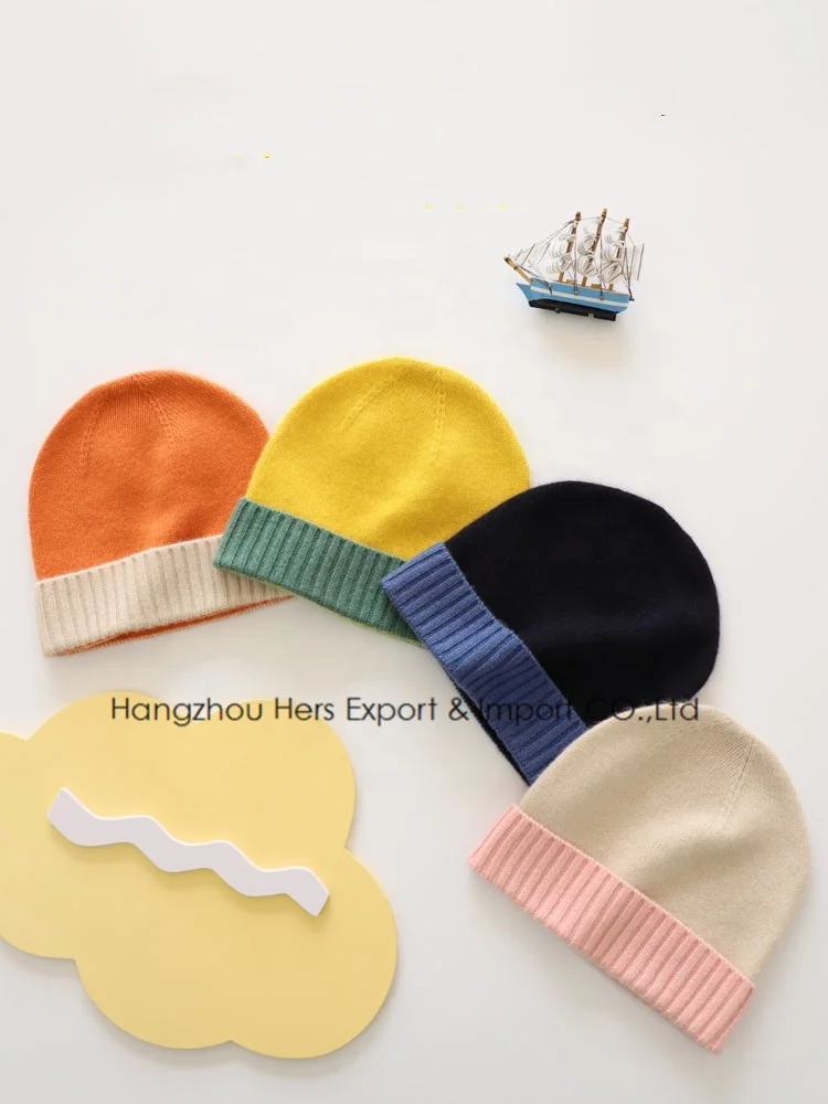HOT SALE baby's colorful cashmere knit beanie