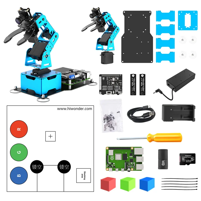 Hiwonder ArmPi mini 4DOF Vision Robotic Arm Powered by Raspberry Pi Support Python OpenCV Target Tracking for Beginners