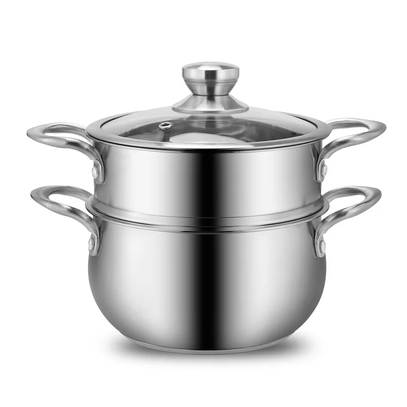 Stainless steel factory hot soup pot large capacity induction cooker pot double boiler household soup pot