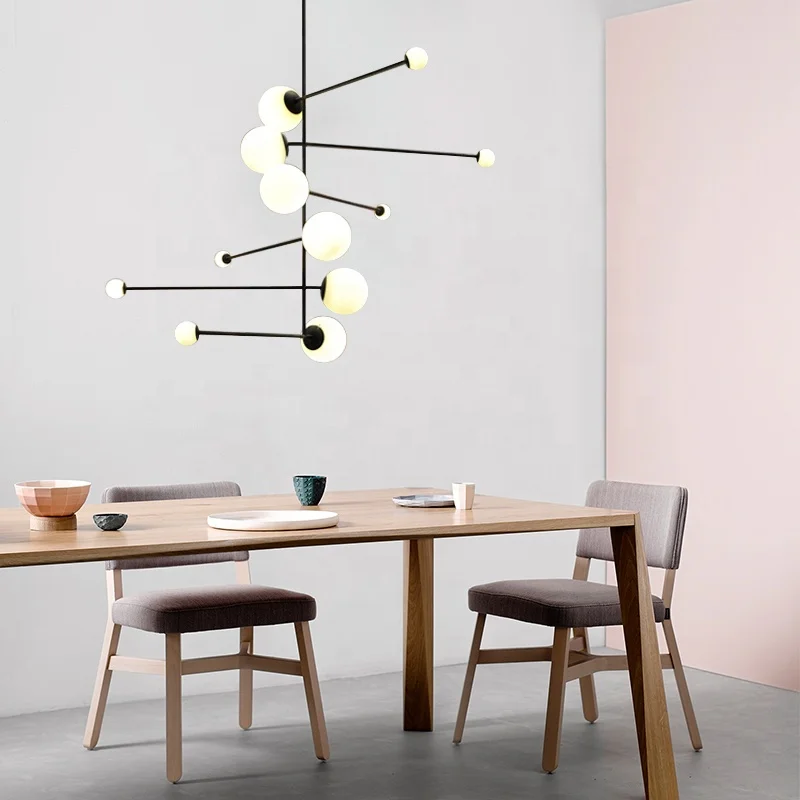 Postmodern minimalist glass rotating spiral DNA molecular led chandelier living room restaurant bar exhibition hall