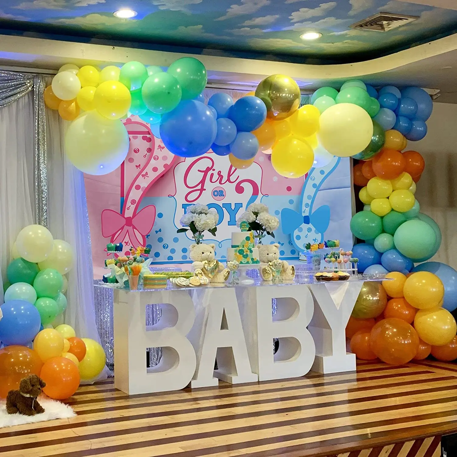 Baby Backdrop for Photography Boys or Girls Paty Background 7x5FT Gender Reveal Party Backdrop Baby Shower Decoration Photo