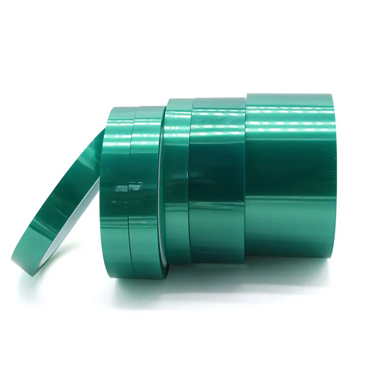 Green Single Sided Silicone High temperature adhesive tape Polyester high temperature resistant masking tape
