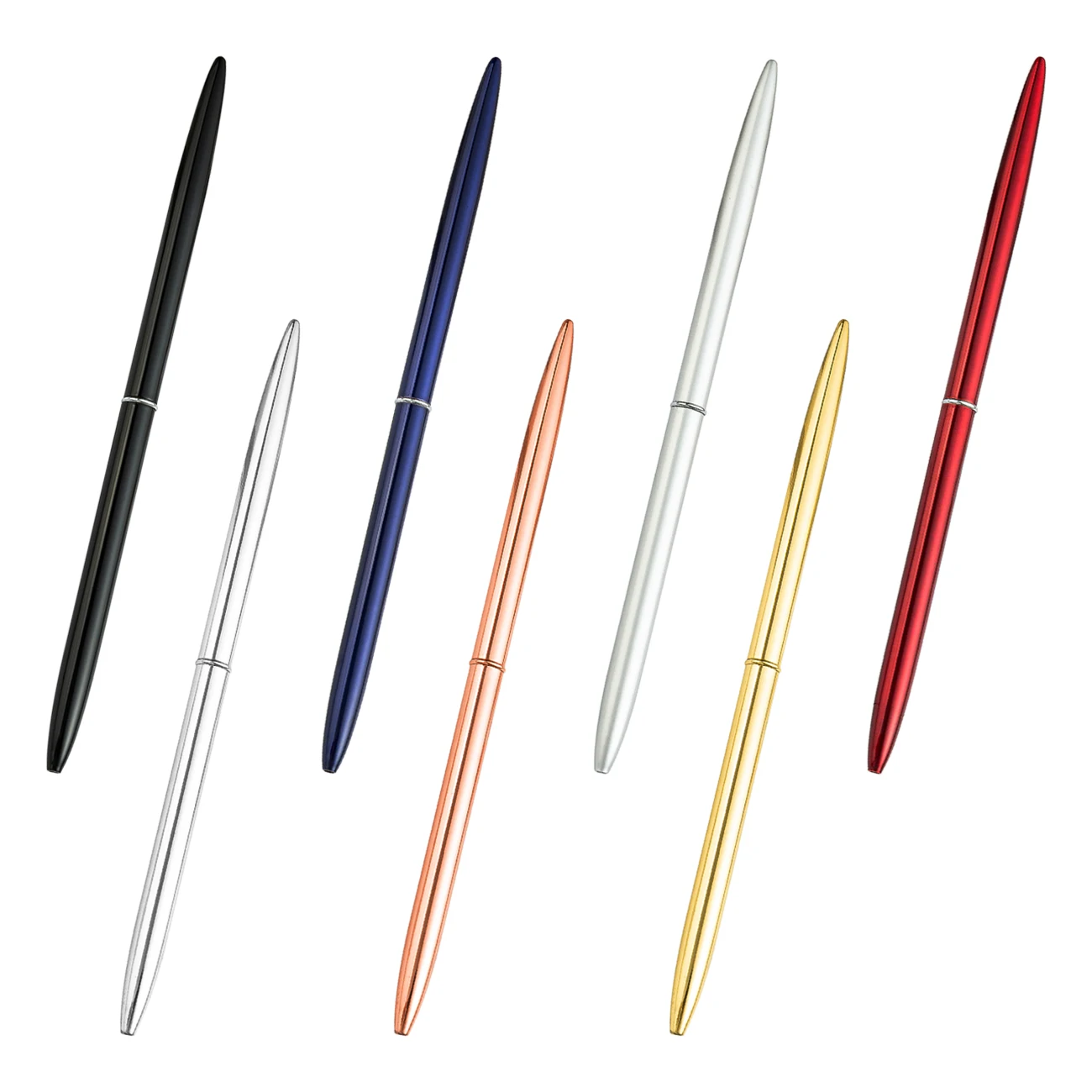 Wholesale low MOQ with cheapest price promotional custom luxury rose gold slim long ball pen manufacturing