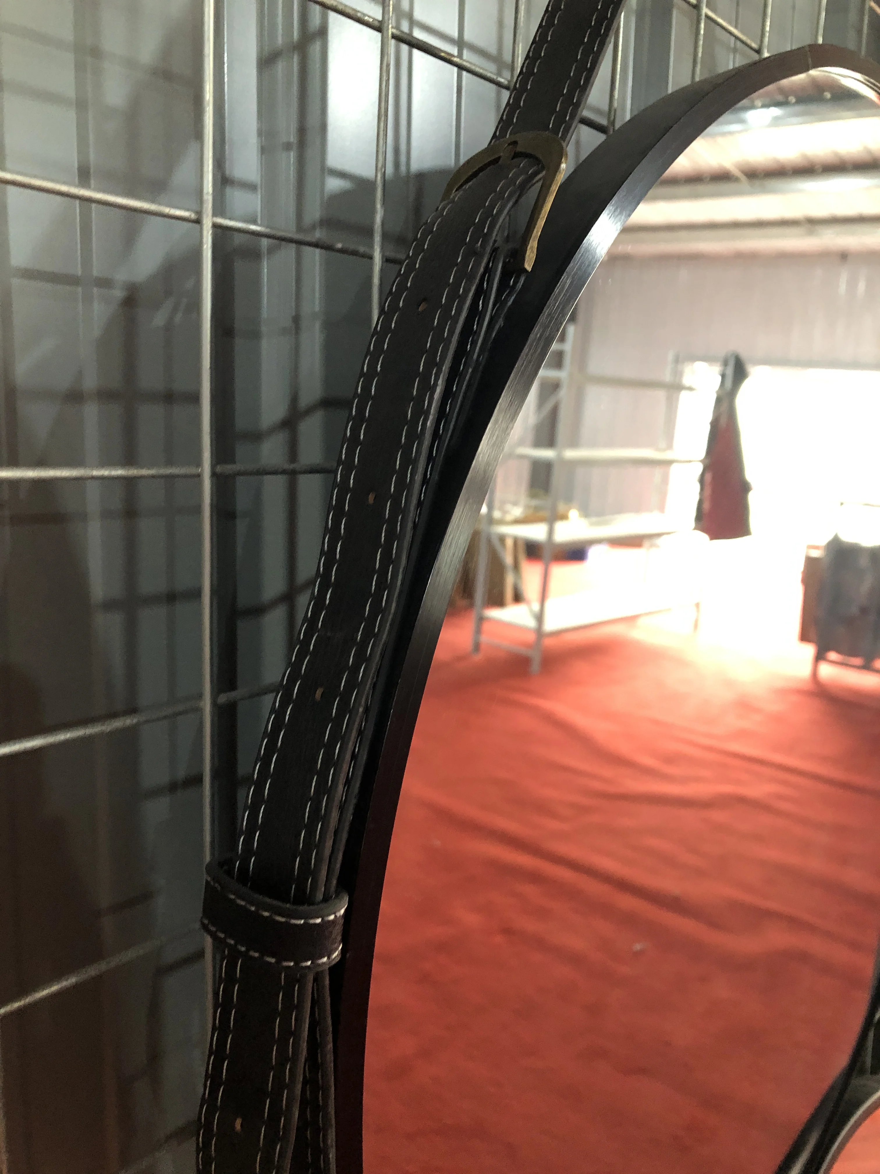 40 50 60cm Round Aluminum frame  Mirror frame with leather Chain Hanging Makeup Bathroom Wall Mirror Decor espejo spiegel